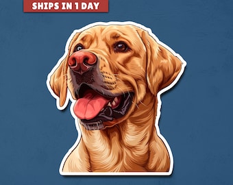 Pegatina de vinilo con un lindo perro labrador, divertida calcomanía para portátil