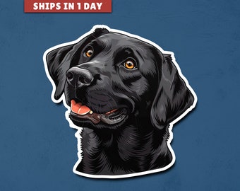 Pegatina de vinilo con un lindo perro labrador, regalo divertido para portátil