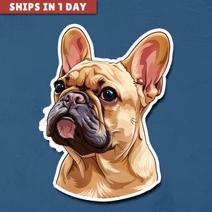 Cute French Bulldog Dog Sticker, Dog Lover Gift, Cute Sticker, Funny Gift, Funny Vinyl Sticker, Laptop Sticker, Sticker Gift, Dog Lover