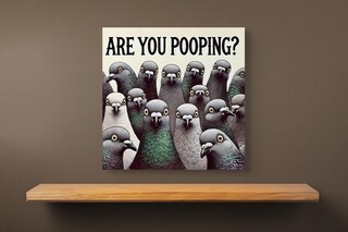 DAGUI Targa In Latta Divertente 'Are You Poping?' Con Gatto Nero - 30,5x20,3 Cm