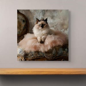Kattenportretten - Ragdoll Wall Art - Ragdoll in Tutu - Vintage Wall Art - Ragdoll Cat Art - Digitale download - Instant Download - Kattenkunst