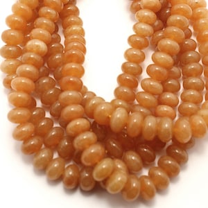 72 Light Brown Yellow Jade Rondelle Disc Spacer Beads 8 mm
