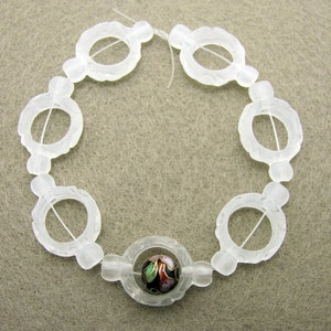 24 Frosted White Lucite Acrylic Bead Frames 23x15 mm
