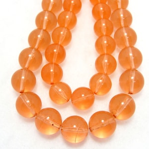 Translucent Round Orange Lucite Gumball Beads 16 mm