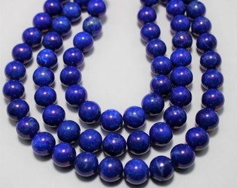 32 Lapis Lazuli Blue Gemstone Round Beads 12 mm