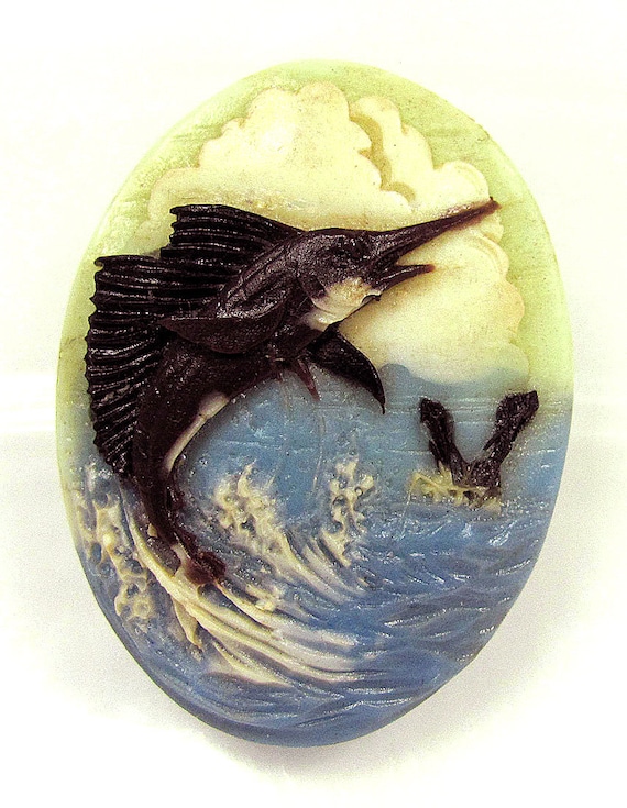 Vntage Glass ntaglo Cabochon, 33x22mm, 1pc - Etsy
