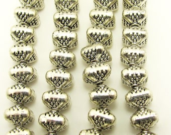 60 Antique Silver Pewter Bicone Spacer Beads 7x6 mm
