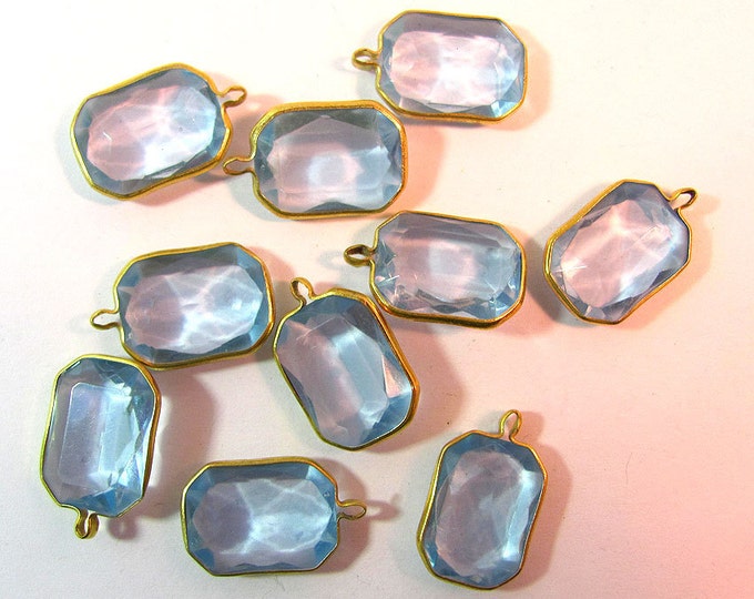 12 Vintage Lucite Pastel Blue Rectangle Channels 22x15 Mm Etsy
