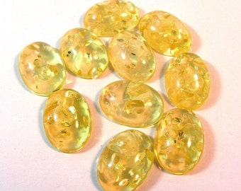 12 Golden Yellow Translucent Lucite Oval Cabochons  25X18 mm