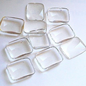 10 Magnifiying Domes Cabochons Rectangle 25X20 mm