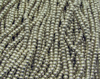 30 grams Preciosa 6/0 Silver Metallic Czech Glass Seed Beads