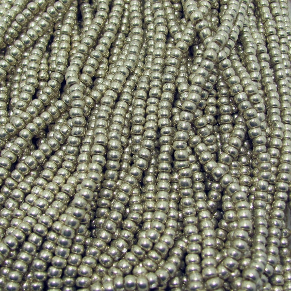 30 grams Preciosa 6/0 Silver Metallic Czech Glass Seed Beads