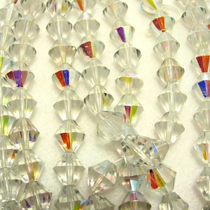 12 Vintage West Germany AB Crystal Bicone Glass Beads 12x12 mm