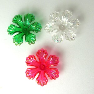 3 AB Colors 6 Petal Flowers, 24 pieces, 26x8 mm
