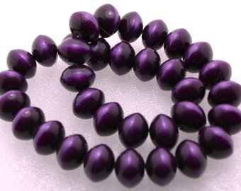 20 Vintage Lucite Purple Moonglow Rondelle Spacer Beads 14x10 mm