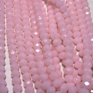 70 Faceted Pink Jade Rondelle Beads 8x6 mm
