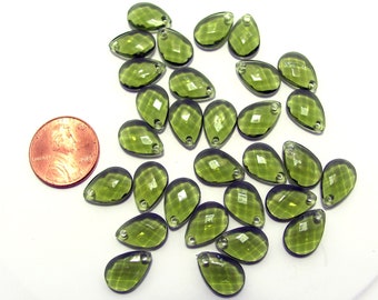 72 Faceted Transparent Briolette Resin Teardrop Beads 12x8 mm 10 colors