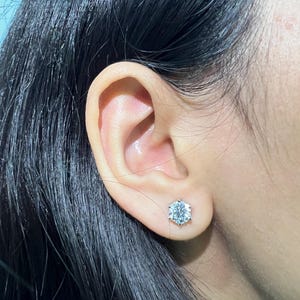 1 Ct Solitaire Round Diamond Stud Earrings For Everyday Style | 14Kt White Gold Studs For Her | Anniversary Gift | Solid White Gold Studs