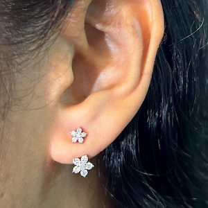 Round Cut Lab Grown Diamond Earrings With 14Kt White Gold | Diamond Earrings | Round Shaped Diamond Earrings | Gold Gift Earring For Her