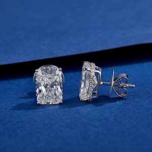 Solitaire Radiant Diamond Stud Earrings | 14Kt Gold Studs For Her | Anniversary Gift | Simple Diamond Studs For Bride Set| Personalised Gift