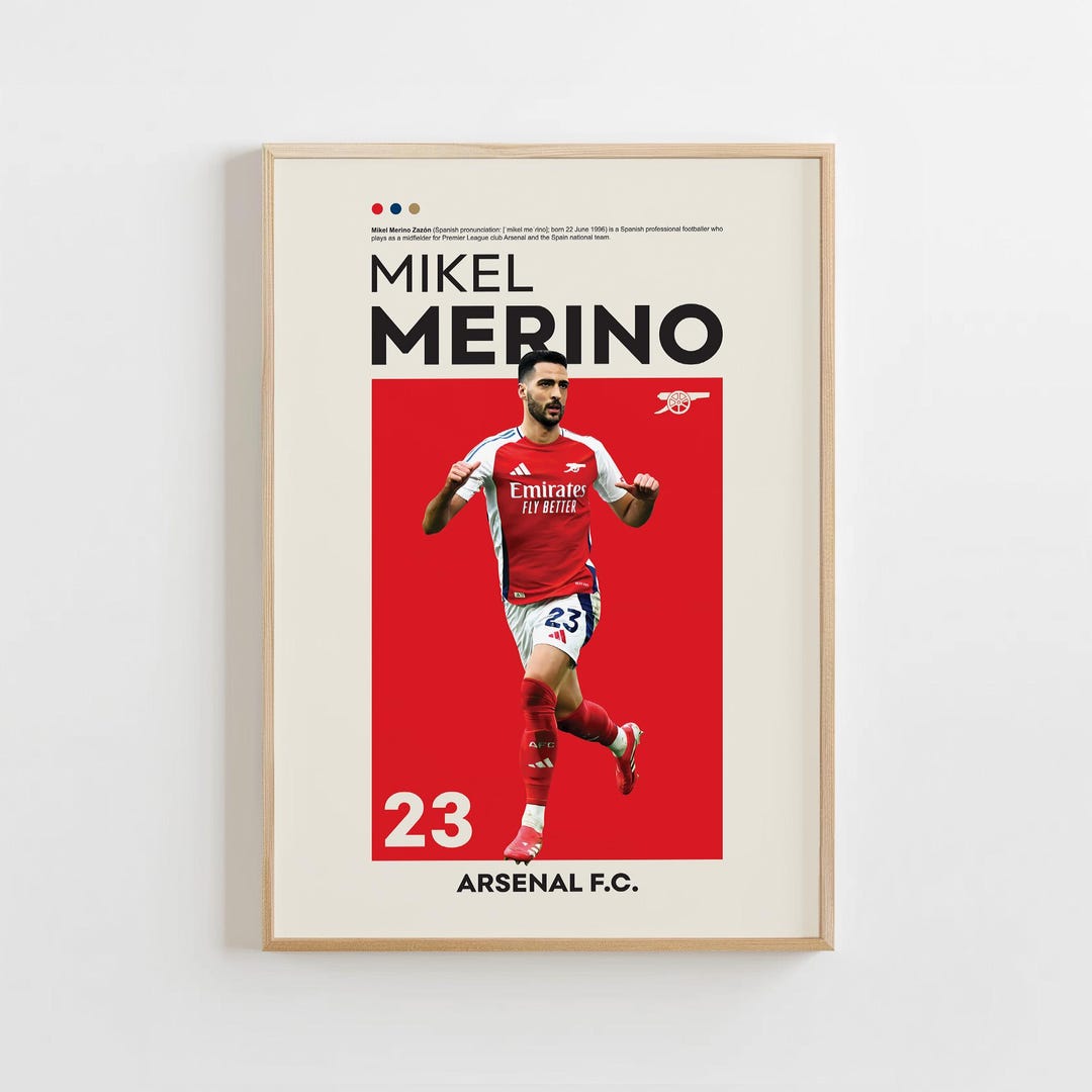 Mikel Merino Poster, Arsenal Poster, Mikel Merino Print Art, Gift ...