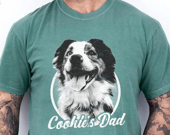 Personalized Dog Dad Shirt, Custom Dog Photo Shirt for Dad, Birthday Gift for Pet Lovers, Cat Dad Shirt, Father's Day Gift from Dog
