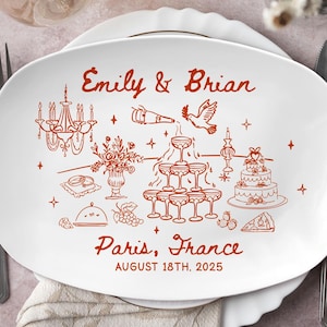 Custom Wedding Gift for Couple, Wedding Platter Gift, Custom Bridal Gift Platter With Names, Unique Wedding Decor Plate, Wedding Keepsake