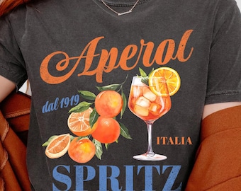 Aperol Spritz Drink Shirt, Italy Summer Shirt, Italian Cocktail, Girl Summer Outfit, Summer Trip Gifts, Bartender Gift, Sunset Drink Shirt