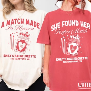 Match Made In Heaven Bachelorette Party Shirt, She Found Her Perfect Matching Bridal Shower Tee, Bach Trip Shirt, Shirt for Bride Bridesmaid
