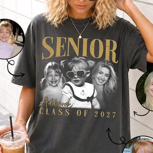 Custom Senior 2027 Photo Shirt: Retro Class of 2027 Senior Apparel, Back To School Shirt, High School Senior Gift