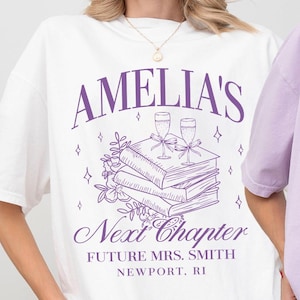 Personalized Book Lover Bachelorette Party Shirt, Bookish Bridal Party Shirt, Bride Next Chapter Reading Matching Team Shirt, Book Club Tee