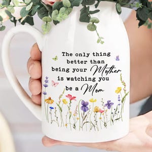 Gepersonaliseerde bloemenvaas cadeau voor dochter van moeder, het enige dat beter is dan je moeder te zijn, Moederdagcadeau voor kersverse moeder