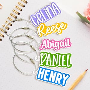 Backpack Keychain Name Tag for Toddler Youth, Back To School Gift for Kids, Custom Acrylic Tag, Kids Name Keychain, Lunchbox Name Tag