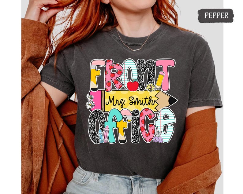 Personalized School Front Office Shirt, School Office Squad Shirt, School Reception Shirt, Front Office Crew Shirt, Secretary Admin Shirt image 8