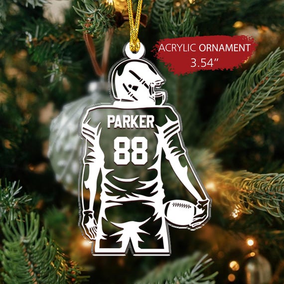 Custom Football Keychain, Football Player Key Chain with Name and Jerrsey Number, High School Football Team Name Tag, Senior Night Gift