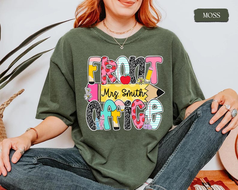 Personalized School Front Office Shirt, School Office Squad Shirt, School Reception Shirt, Front Office Crew Shirt, Secretary Admin Shirt image 7