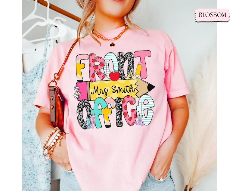Personalized School Front Office Shirt, School Office Squad Shirt, School Reception Shirt, Front Office Crew Shirt, Secretary Admin Shirt image 4
