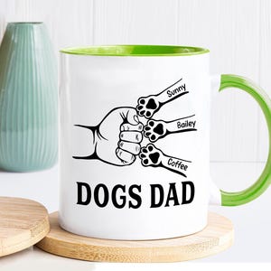 Custom Dog Dad Gift, Dog Dad Mug for Fathers Day Gift for Men, Custom Dog Name Dog Dad Fist Bump Mug, Funny Birthday Gift for Dad from Dog
