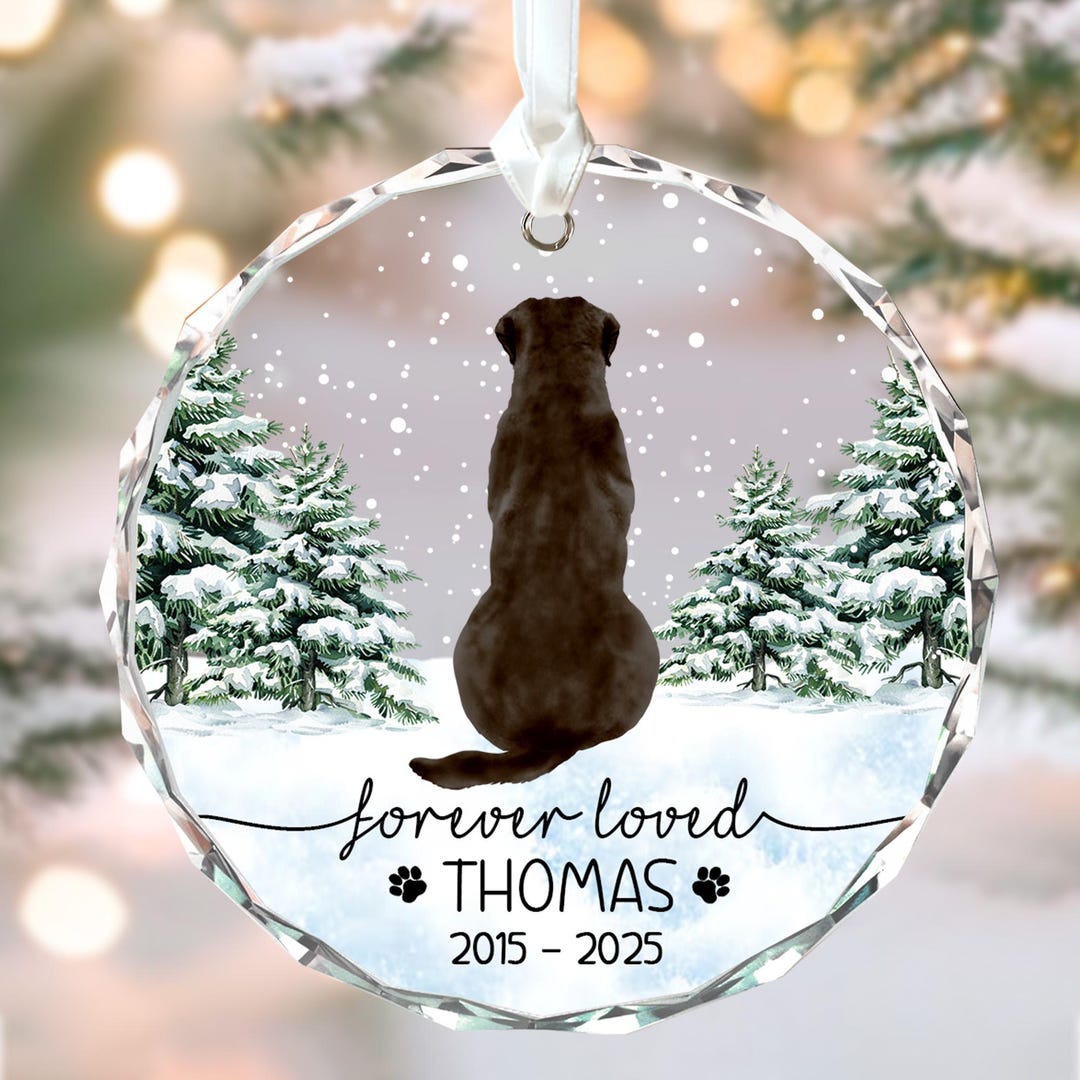 Custom Name Dog Memorial Ornament, Chocolate Labs Ornament, Pet ...
