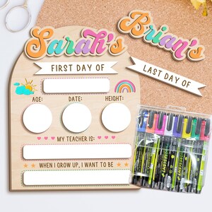 First and Last Day of School Board, Custom Back to School Sign, Dry Erase Sign, Wooden School Board for Kid, First Day Of Kindergarten Sign