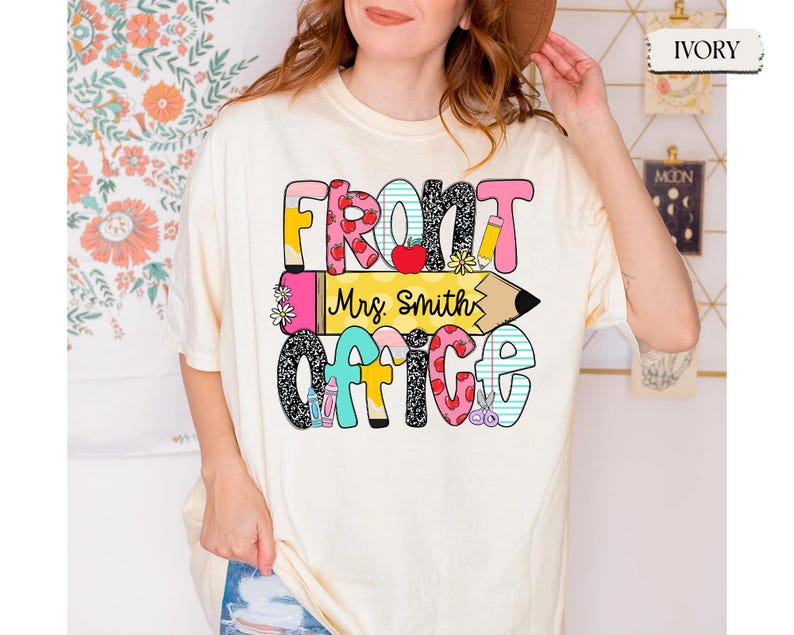 Personalized School Front Office Shirt, School Office Squad Shirt, School Reception Shirt, Front Office Crew Shirt, Secretary Admin Shirt image 3