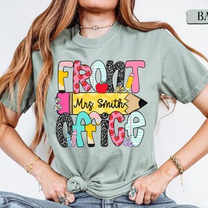 Personalized School Front Office Shirt, School Office Squad Shirt, School Reception Shirt, Front Office Crew Shirt, Secretary Admin Shirt image 5