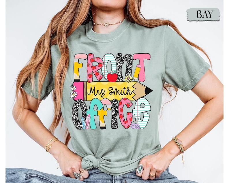 Personalized School Front Office Shirt, School Office Squad Shirt, School Reception Shirt, Front Office Crew Shirt, Secretary Admin Shirt image 5