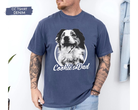 Personalized Dog Dad Shirt, Custom Dog Photo Shirt for Dad, Birthday Gift for Pet Lovers, Cat Dad Shirt, Father's Day Gift from Dog