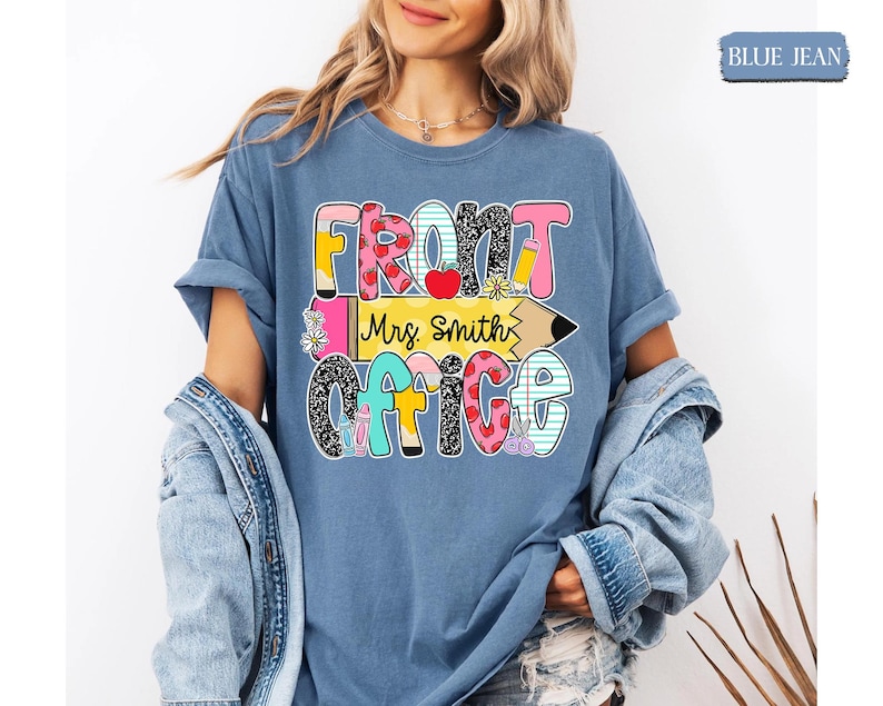 Personalized School Front Office Shirt, School Office Squad Shirt, School Reception Shirt, Front Office Crew Shirt, Secretary Admin Shirt image 6