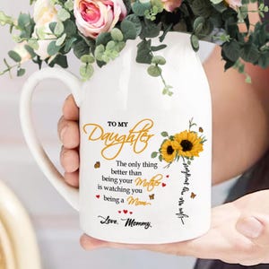 Aangepaste Moederdag bloemenvaas cadeau voor dochter, het enige wat beter is dan je moeder te zijn, dochtercadeau van moeder, vaas voor mijn dochter