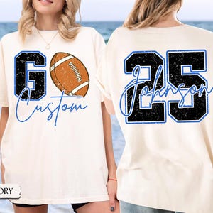 Custom Custom Football Shirt, Football Mom Shirt with Kids Name and Jersey Number, School Spirit Shirt, Football Season Mama Gifts