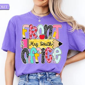 Personalized School Front Office Shirt, School Office Squad Shirt, School Reception Shirt, Front Office Crew Shirt, Secretary Admin Shirt image 2