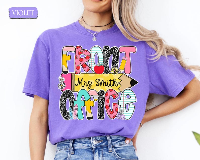Personalized School Front Office Shirt, School Office Squad Shirt, School Reception Shirt, Front Office Crew Shirt, Secretary Admin Shirt image 2