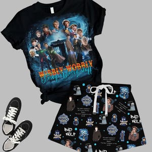 Pigiama di Doctor Who, pantaloncini con maglietta Tardis di Doctor Who, pigiama natalizio Police Box, pigiama di Doctor Who, regali per fan del film Dr Who degli anni '90